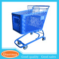 grocery store with handle wheels plastic trolley cart